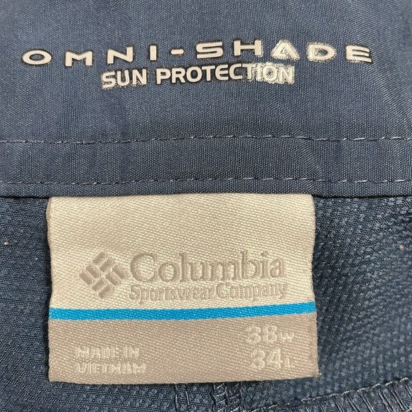 Columbia Omni-Shade Blue Men’s Cargo Convertible Pants Lightweight 38 x 34 - Picture 10 of 13